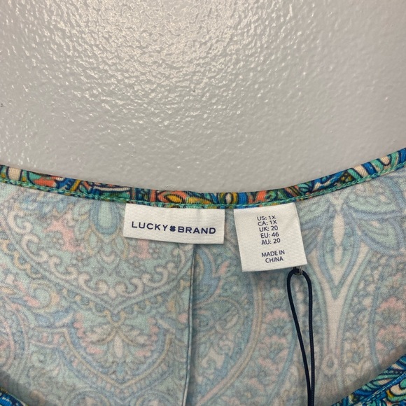 Lucky Brand Asymmetrical Dress in Blue and Green‎ Paisley - Picture 3 of 3